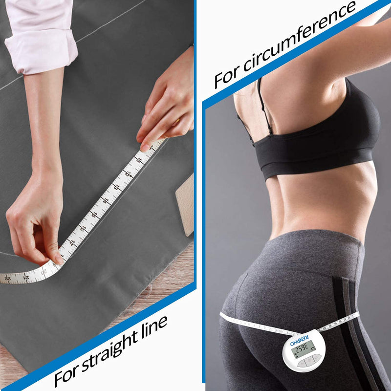 [Australia - AusPower] - Smart Tape Measure Body with App - RENPHO Bluetooth Measuring Tapes for Body Measuring, Weight Loss, Muscle Gain, Fitness Bodybuilding, Retractable, Measures Body Part Circumferences, Inches & cm 