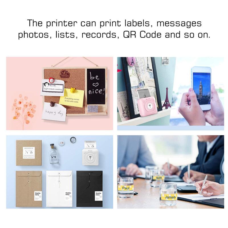 [Australia - AusPower] - Irfora PeriPage Mini Pocket Wireless BT Thermal Printer Picture Photo Label Memo Receipt Paper Printer with USB Cable Support for Android iOS Smartphone Windows 