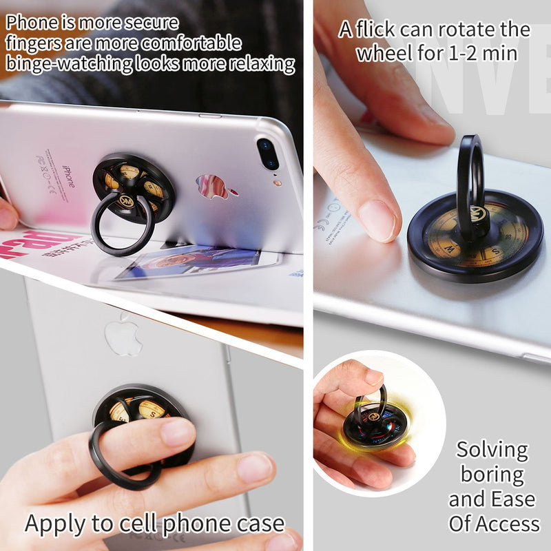 [Australia - AusPower] - Anti-Anxiety Finger Ring Stand, ebulous 360° Rotation Spinner Mobile Cell Phone Ring Stand Holder with Grip Kickstand Universal [Washable/Reusable] for iPhone/iPad/Samsung Note/Tablets etc (Gold)… Gold 