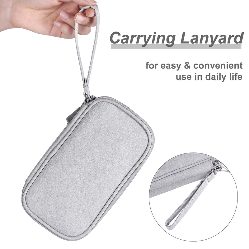 [Australia - AusPower] - Bevegekos Cable and Charger Organizer Bag, Travel Case Pouch for Small Electronics & Accessories (Small, Light Grey) 
