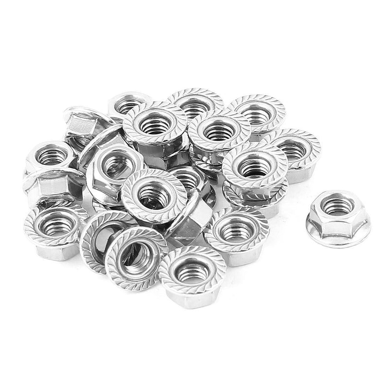 [Australia - AusPower] - 1/4-20 Serrated Flange Hex Lock Nuts, SpzcdZa 50pcs 304 Stainless Steel Serrated Metric Hex Flange Lock Nuts,Bright Finish 1/4"-20(50pcs) 