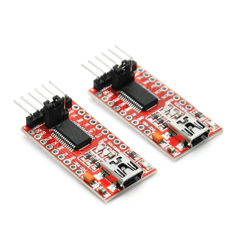 [Australia - AusPower] - Gikfun FT232RL 3.3V 5V FTDI Mini USB to TTL Serial Converter Adapter Module DIY Kit for Arduino Mini Port (Pack of 2pcs) AE1186x2_1 