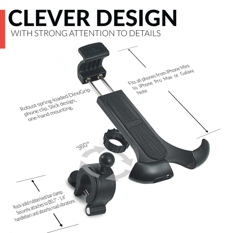 [Australia - AusPower] - New 2021 Bicycle & Motorcycle Phone Mount - The Most Secure One-Handed Bike Phone Holder for iPhone, Samsung or Any Smartphone. Stress-Resistant and Highly Adjustable. +100 to Safeness & Comfort 