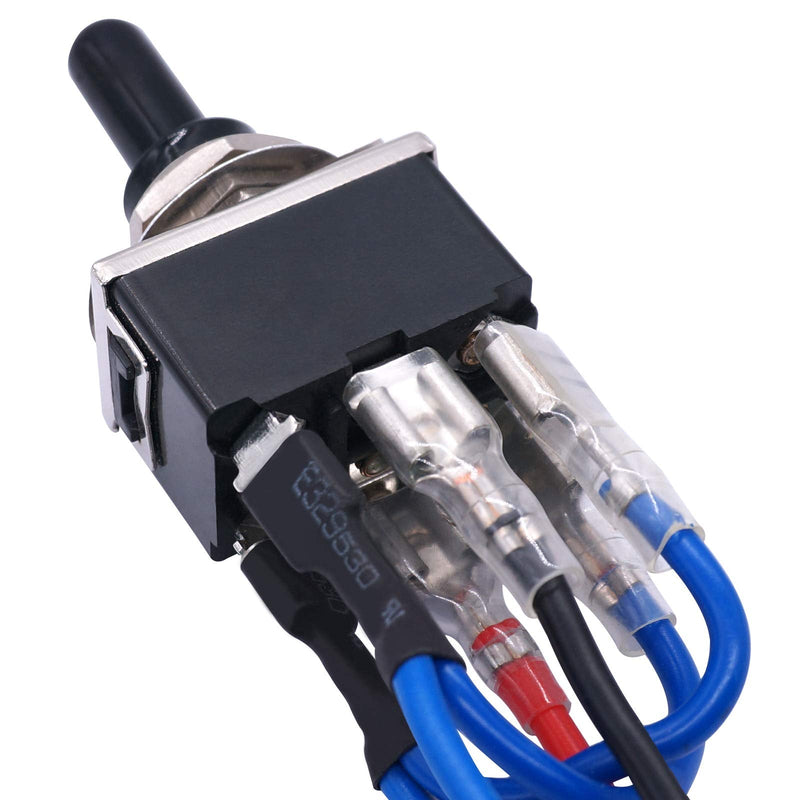 [Australia - AusPower] - TWTADE Waterproof Latching Reverse Polarity Switch 12V 10 Amps DC Motor Control 6 Pin 3 Position ON/Off/ON Metal DPDT Toggle Switch with Waterproof Boot Cap and 21mm Terminal Wires E-TEN-1322-DMX 