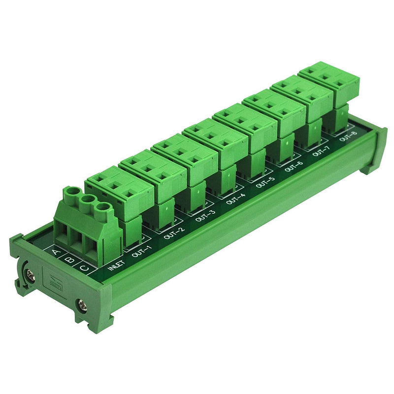 [Australia - AusPower] - DIN Rail Mount 30A/300V 8x3 Position Pluggable Terminal Block Distribution Module 