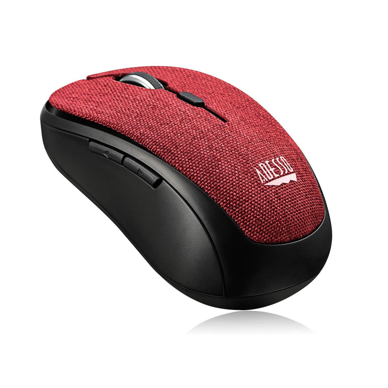 [Australia - AusPower] - Adesso iMouse S80R 2.4Ghz Fabric Wireless Red Fabric Mini Optical Mouse, 5-Button, Red 