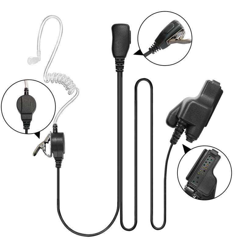 [Australia - AusPower] - VBLL Single Wire Air Covert Acoustic Tube Surveillance Earpiece Headset with PTT for Motorola HT1000 JT1000 MTS2000 MT6000 MTX838 MTX900 MTX1000 MTX8000 MTX9000 XTS2500 XTS3500 XTS5000 XTS5100 Radio 