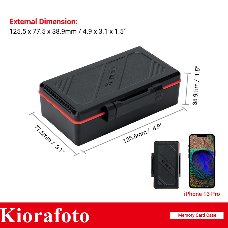 [Australia - AusPower] - Kiorafoto 58 Slots TF Micro SD Memory Card Case Holder Water-Resistant Anti-Shock Storage Organizer with Labels & Notepaper for 58 TF MSD Microsd Microsdhc Microsdxc Memory Cards *2022 Vertical Style for 58 Micro SD 