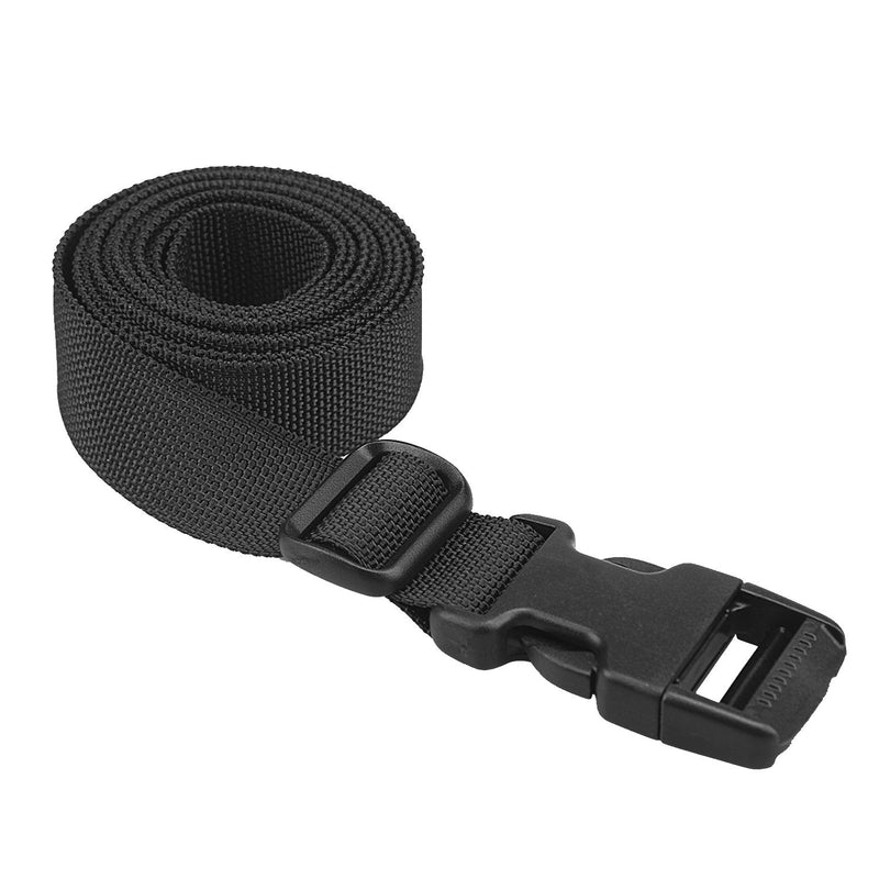 [Australia - AusPower] - XTACER 1 Inch Molle Backpack Accessory Strap Luggage Straps Cover Strap Sleeping Bag Strap with Buckle BLACK 118.0 Inches 