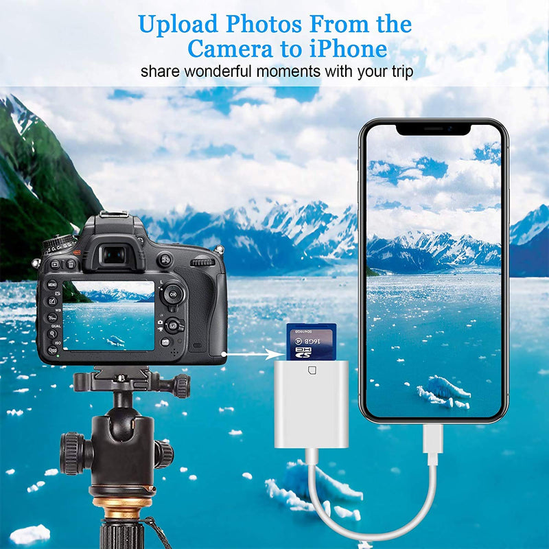 [Australia - AusPower] - Apple MFi Certified Lightning to SD Card Camera Reader for iPhone iPad, Veetone SD Card Reader Memory Card Reader Trail Camera Viewer SD Card Adapter for iPhone 12/11/XS/XR/X/8/7/iPad, Plug and Play One Slot 