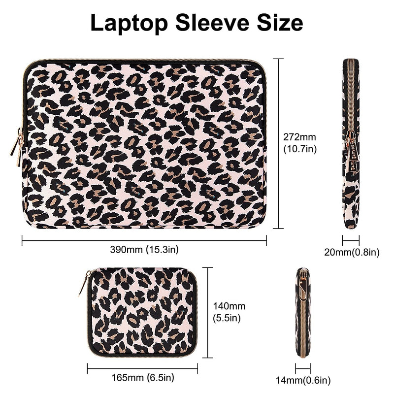 [Australia - AusPower] - ARVOK 15 15.6 16 inch Laptop Sleeve for MacBook Pro 15 inch/MacBook Pro 16 inch Water-Resistant Laptop Case Notebook Computer/Tablet Pouch Cover for HP/Dell/Lenovo/Asus/Acer/Samsung with Extra Bag 15-15.6 inch Pink Leopard Print 