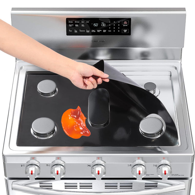 [Australia - AusPower] - Gas Stove Top Burner Covers Protectors for Samsung Gas Range Stove Mat, Non-Stick Oven Liners Mat Gas Reusable Washable Keep Stove Clean Stove Guard - 2 Pack 