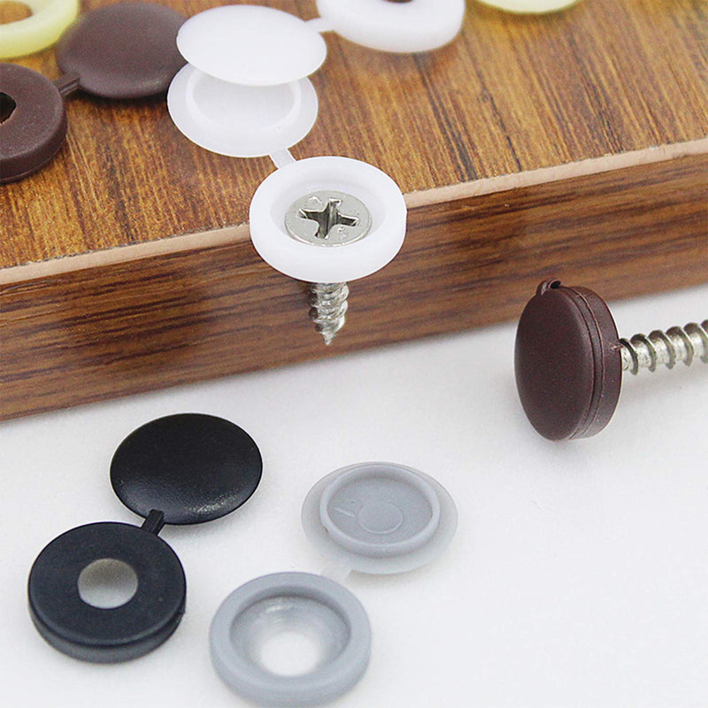 [Australia - AusPower] - UoYu 50 Pcs Plastic Hinged Screw Cover Caps Washer Flip Tops - 5 Colors Choose - Beige，Light Grey，Light Brown，Ancient Cyan，Dark Brown (Ancient Cyan) Ancient cyan 