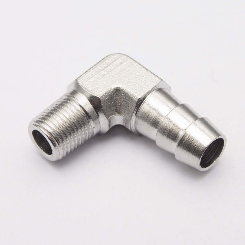 [Australia - AusPower] - LTWFITTING 90 Degree Elbow Stainless Steel 316 Barb Fitting 3/8" ID Hose x 1/8" Male NPT Air Gas (Pack of 5) 