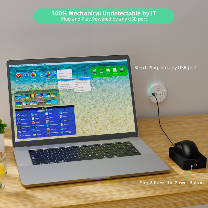 [Australia - AusPower] - Stageek Mouse Jiggler, Mechanical 100% Undetectable by IT,Mouse Mover with On/Off Switch, Simulates Mouse Movement and Prevents Computer from Going into Sleep, No Software Needed, Plug &Play 