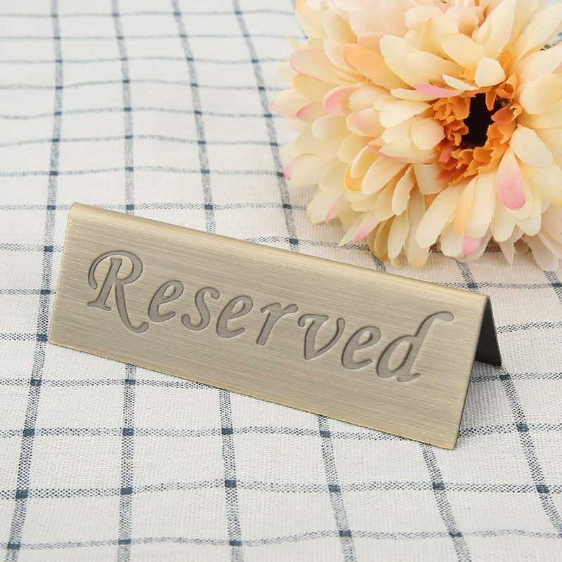 [Australia - AusPower] - Junluck Reserved Sign, Stainless Steel Reusable Double Side Reserved Sign Food Service Reserved Table Sign for Cafes/Night Clubs/Hotels/Restaurants/Teahouses/Bars/Pubs 