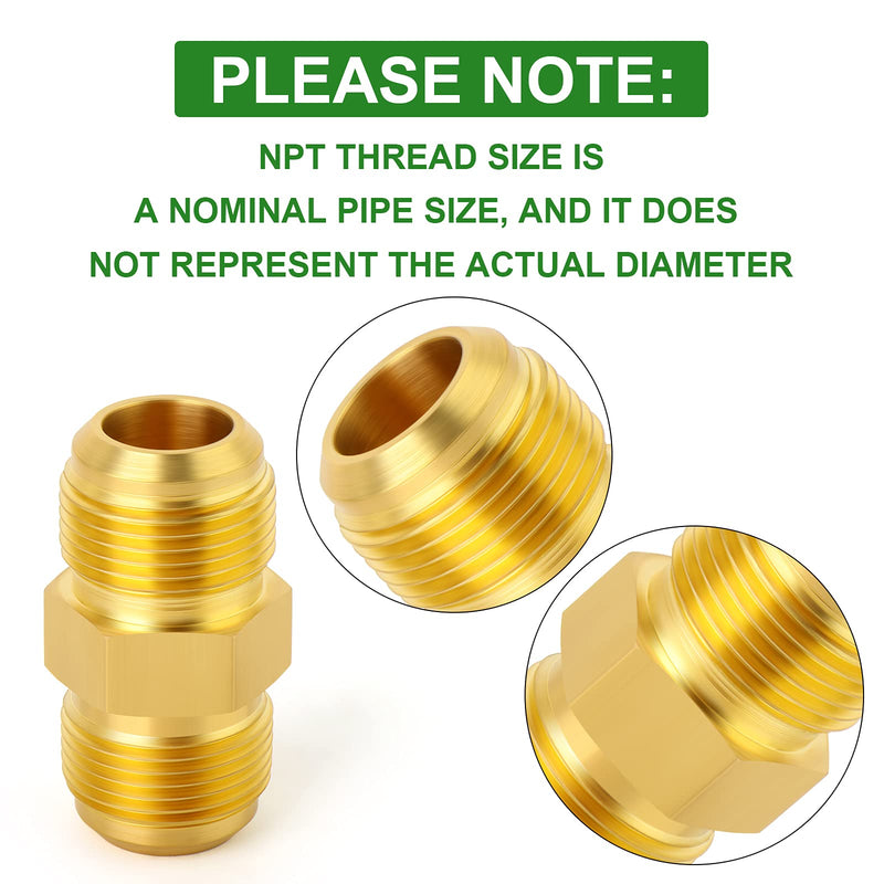 [Australia - AusPower] - TAISHER Metals Brass 2PCS 3/4 Inch Flare x 3/4 Inch Flare Coupler Tube Fitting, Pipe Connector Union Gas Adapter 3/4" Flare x 3/4" Flare 2 