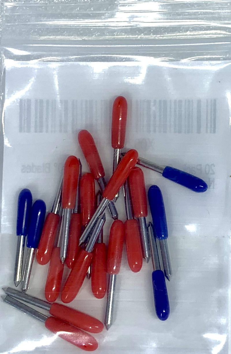 [Australia - AusPower] - Craft Blades German Carbide Bulk Packs Deep Point (20 Pack - 15 Standard & 5 Deep Point) red/blue 