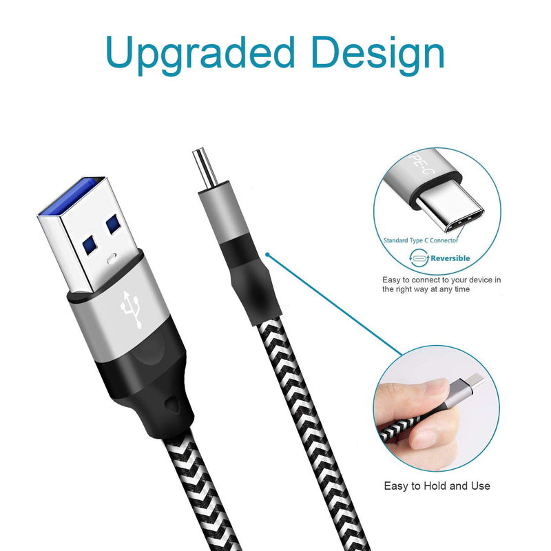 [Australia - AusPower] - 6FT 2Pack Charger Cord Charging Cable for Samsung Galaxy A51 A71 A52 A42 5G A21 S8plus Note9 Note8 S9plus Note 8 9 10 A50 A70 A10E A20 A41,Pixel3 XL,T-Mobile REVVLRY+,USB Type C Fast Charge Phone Wire 