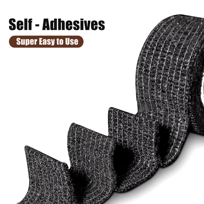 [Australia - AusPower] - Universal Chair Leg Floor Protectors Wraps for Hardwood Floors Fit All Legs Free Wrap Furniture Cups Self Adhesive Chair Leg Strap Caps Covers Reduce Noise Easy Move 135 FT About 30 Cups (Black) Black 