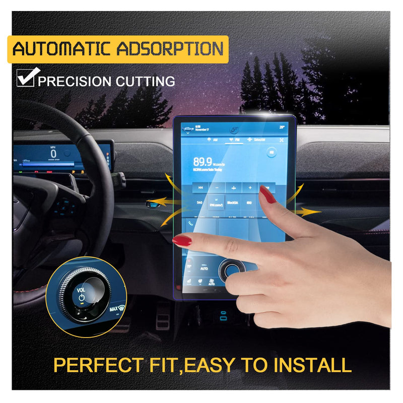 [Australia - AusPower] - RUIYA for 2021+ Ford Mustang Mach-E Instrument Dedicated Screen Protector Foils Car GPS Protective Film 9H HD Clear Anti-Explosion & Scratch (2021 Mustang Mach-E Sync4 15.5IN) 2021 Mustang Mach-E Sync4 15.5IN 