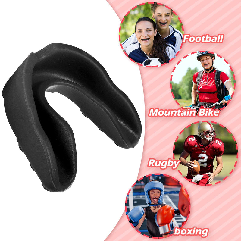 [Australia - AusPower] - 10 Pieces Sport Mouth Guards Mouthguard Gum Guard Teeth Armor Game Guard for Boxing Basketball Football Hockey Karate Basketball Lacrosse Black 