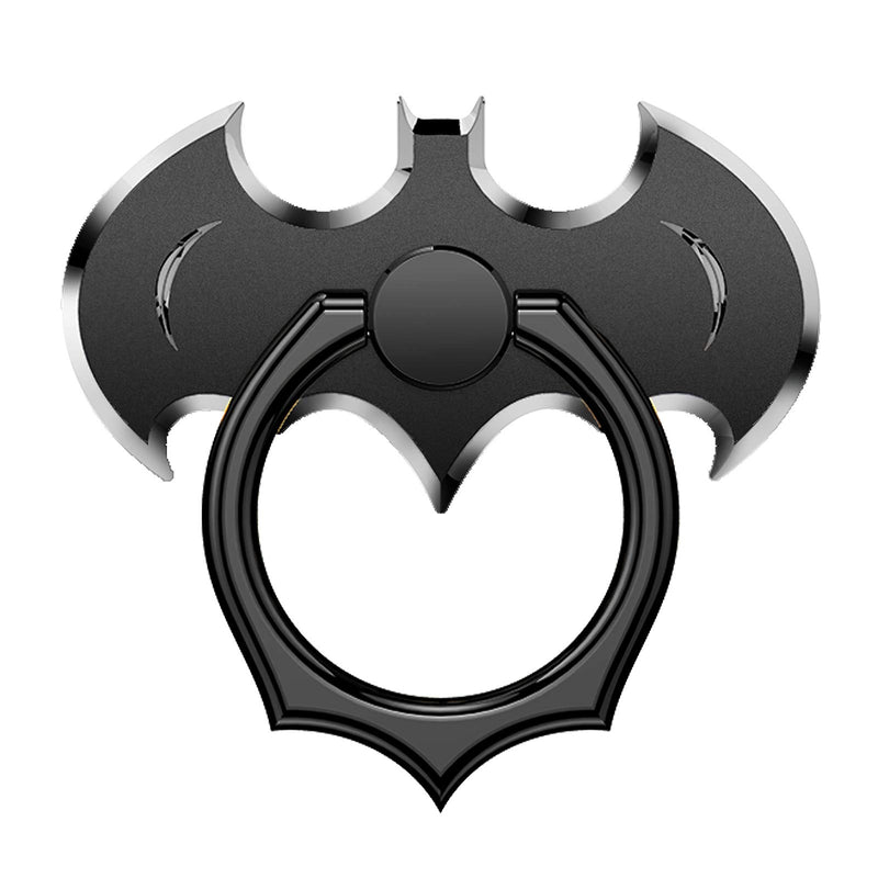 [Australia - AusPower] - Bat Phone Ring Stand Holder - OATSBASF Cell Phone Ring Holder Finger Grip 360 Degree Rotation Compatible with iPhone 12/11 Pro Max/SE 2020 and Other Smartphones（Black+Silver） Black+Silver 