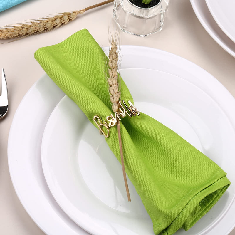 [Australia - AusPower] - Bismillah Letter Napkin Rings Set of 6, Metal Napkin Ring Holder Set Alphabet Napkin Buckles Holder Table Decor for Wedding, Party, Christmas, Thanksgiving (Gold) Gold 