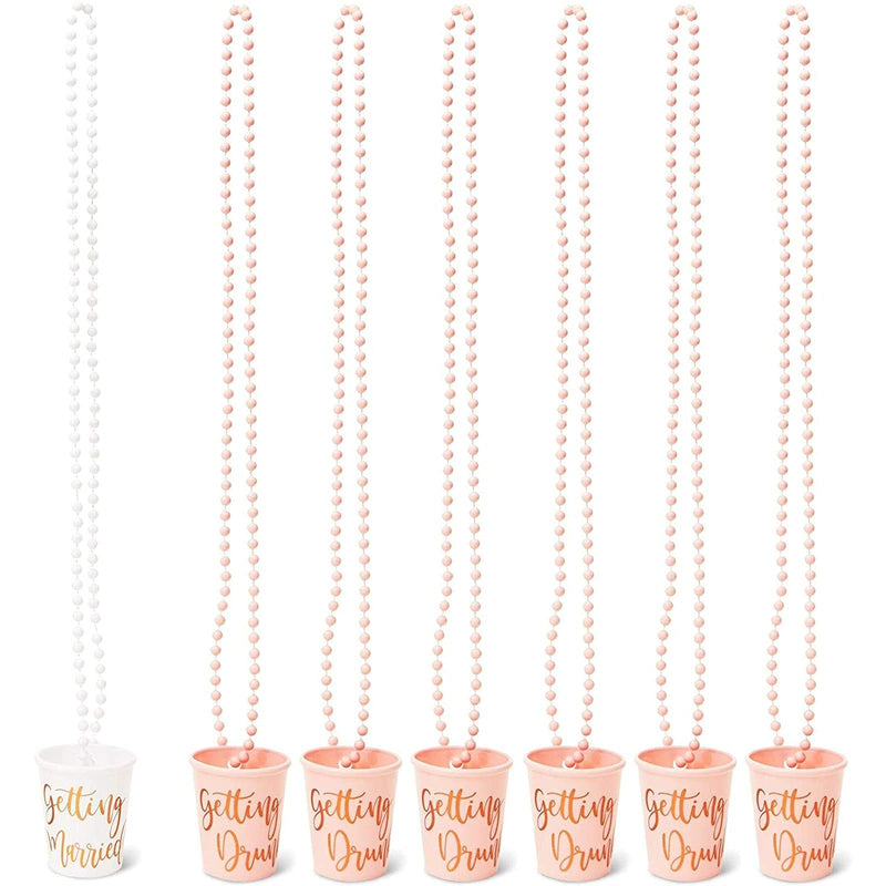 [Australia - AusPower] - Beaded Bridal Shot Glass Necklaces for Bachelorette Party Supplies (12-Pack) 