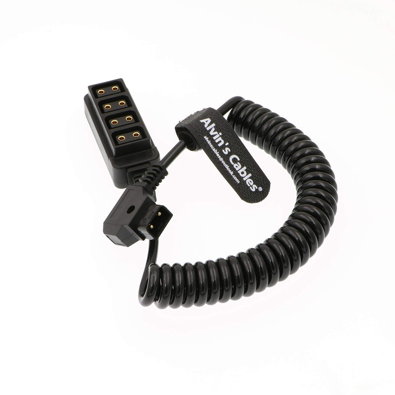 [Australia - AusPower] - Alvin's Cables 4 Port D Tap to D Tap Male Female Coiled Splitter Cable for Anton Bauer V Mount Battery 