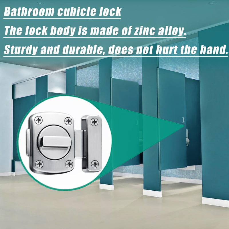 [Australia - AusPower] - ANTEISI Inner Door Reinforcement Lock,Inner Door Anti-Prying Slide Lock,Inner Door French Door Lock,Zinc Alloy Bathroom Gate Latch,Bathroom Stall Lock, Door Safety Locks from Inside, Night Latch 