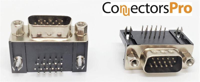 [Australia - AusPower] - PC Accessories - D-sub 15 Pin High Density DBHD15 Male Right Angle PCB Mount Connector, 10-Pack 
