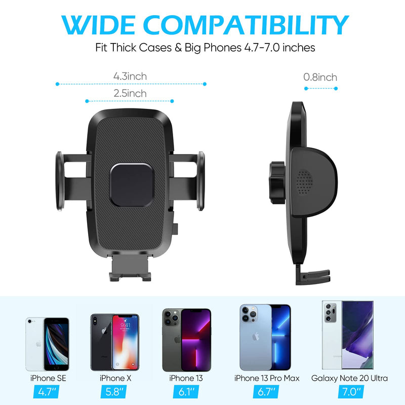 [Australia - AusPower] - Car Phone Holder Mount,2022 Upgrade Cell Phone Holder for Car,Hands Free Phone Holder Car,Universal Phone Holder for Car Dashboard Windshield Air Vent Car Mount Compatible with All Mobile Phones bigger 