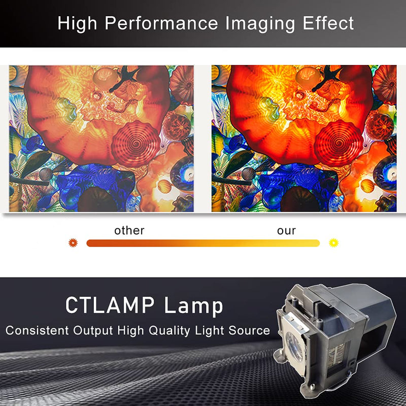 [Australia - AusPower] - CTLAMP A+ Quality V13H010L57 ELP57 Replacement Projector Lamp Bulb with Housing Compatible with elplp57 Epson EB-450Wi EB-455Wi EB-460 EB-460i EB-465i BrightLink 455Wi PowerLite 450W elp57a+ 