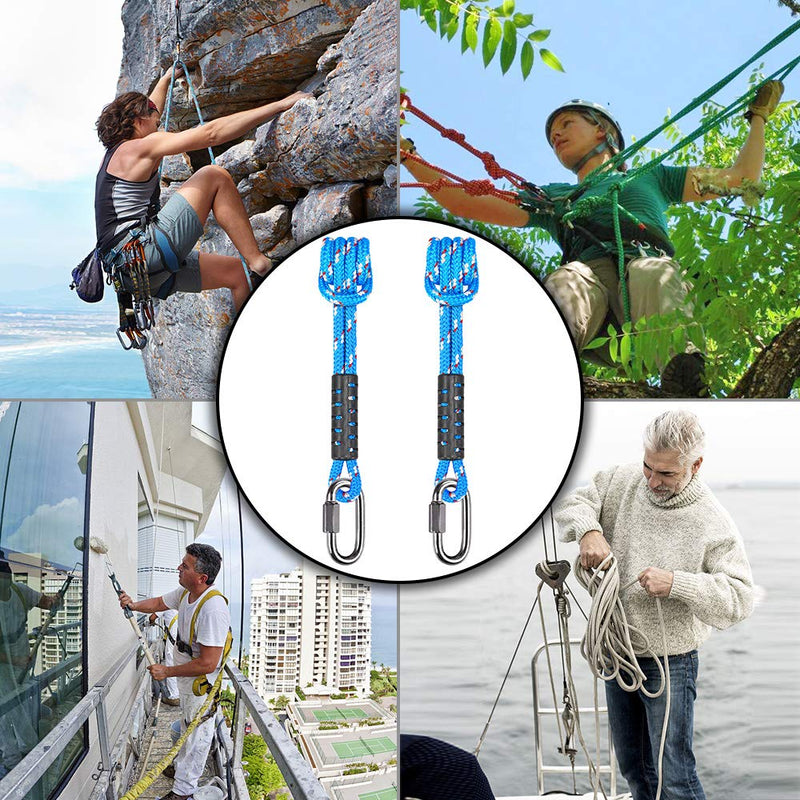 [Australia - AusPower] - BeneLabel Poseidon Series Sewn Prusik Loops Ropes, Safety, 19.6", Diameter 0.39", 2 Pack, Blue 