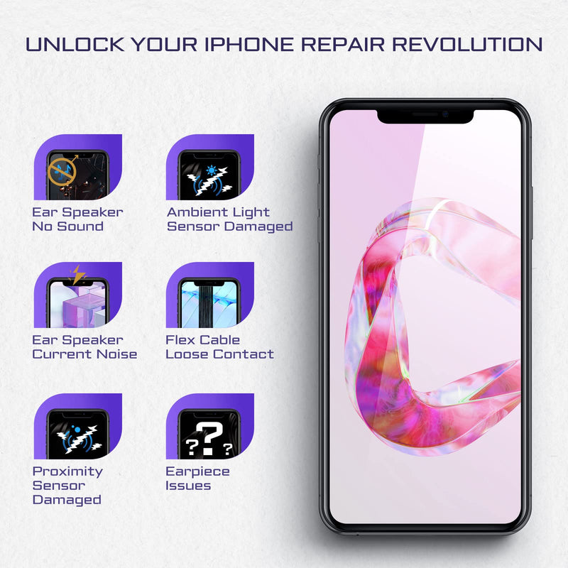 [Australia - AusPower] - for iPhone 11 Earpiece Front Speaker Replacement Repair 6.1", Ear Module Part with Ambient Light Sensor Flex Cable Connector Proximity Sensor Fix Tools Kit iPhone11 for A2111 A2223 A2221 