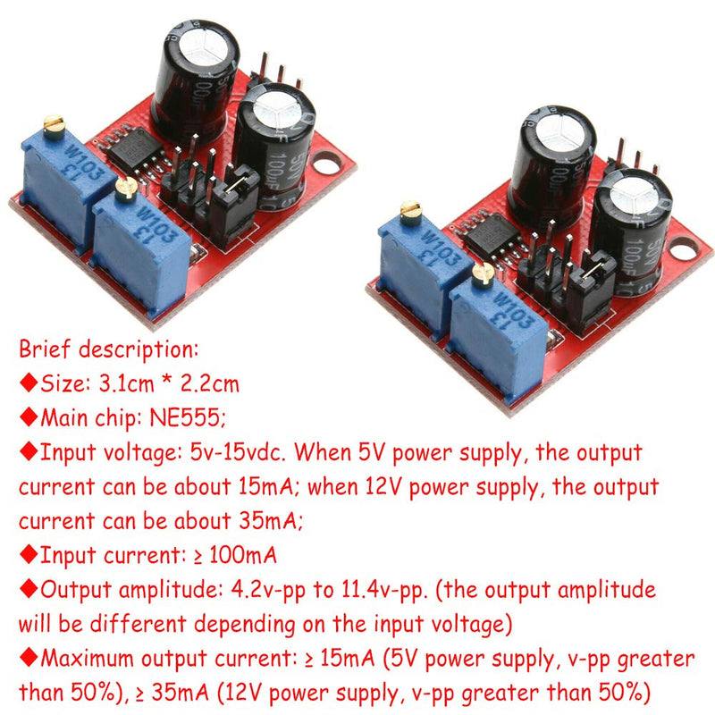 [Australia - AusPower] - Acxico 5Pcs NE555 Pulse Frequency Duty Cycle Adjustable Module Square Wave Signal Generator Stepper Motor Driver Board 