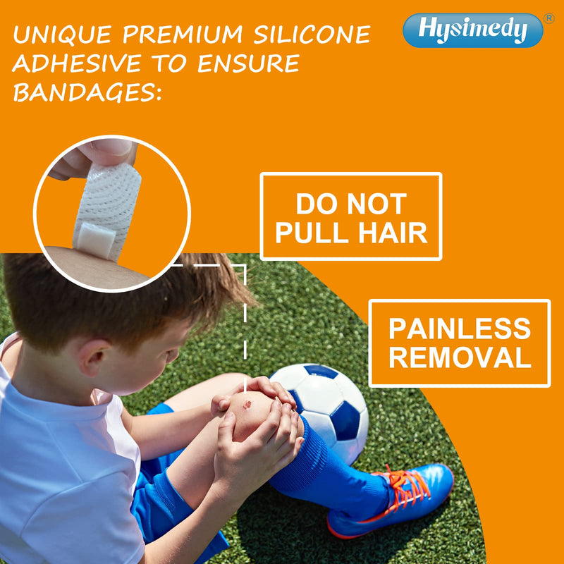 [Australia - AusPower] - Hysimedy Silicone Adhesive Bandages for Sensitive Fragile Skin 3/4” x 3'' Small Bandaids - 60 Counts (Packs of 2) - Easy Off Latex Free Hypoallergenic - Truly Painless Removal for Kids and Elderly 