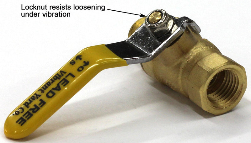 [Australia - AusPower] - Lead-Free Forged Brass In-Line Ball Shut Off Valve, Quarter Turn, 1/4" Male NPT (MNPT) X 1/4" Female NPT (FNPT), Qty: 1 1/4" NPT 