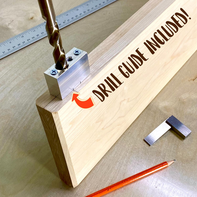 [Australia - AusPower] - Floating Shelf Hidden Bracket 5" (4 PCS) - Hidden Supports for Wooden Floating Shelves - Drywall Mount or Stud Mount with Included Drill Guide and Steel Hardware 