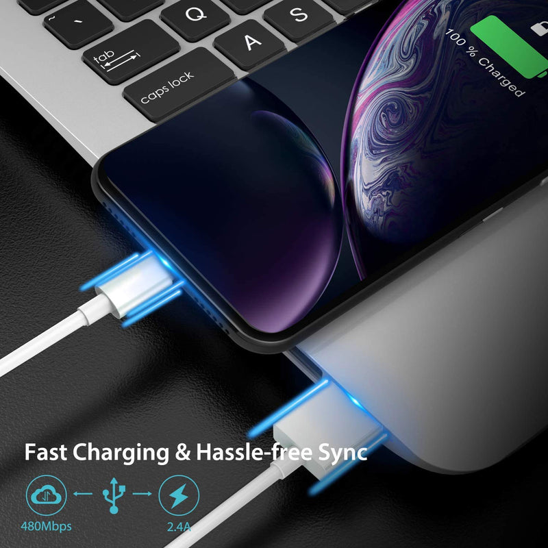 [Australia - AusPower] - [Apple MFi Certified] iPad iPhone Charger, Stuffcool 2.4A/12W USB Wall Charger with Foldable Plug & 2 Pack 6FT Lightning Cable Fast Charge Data Sync Cord for iPhone 13/12/11/XS/XR/X 8 7/iPad/AirPods 