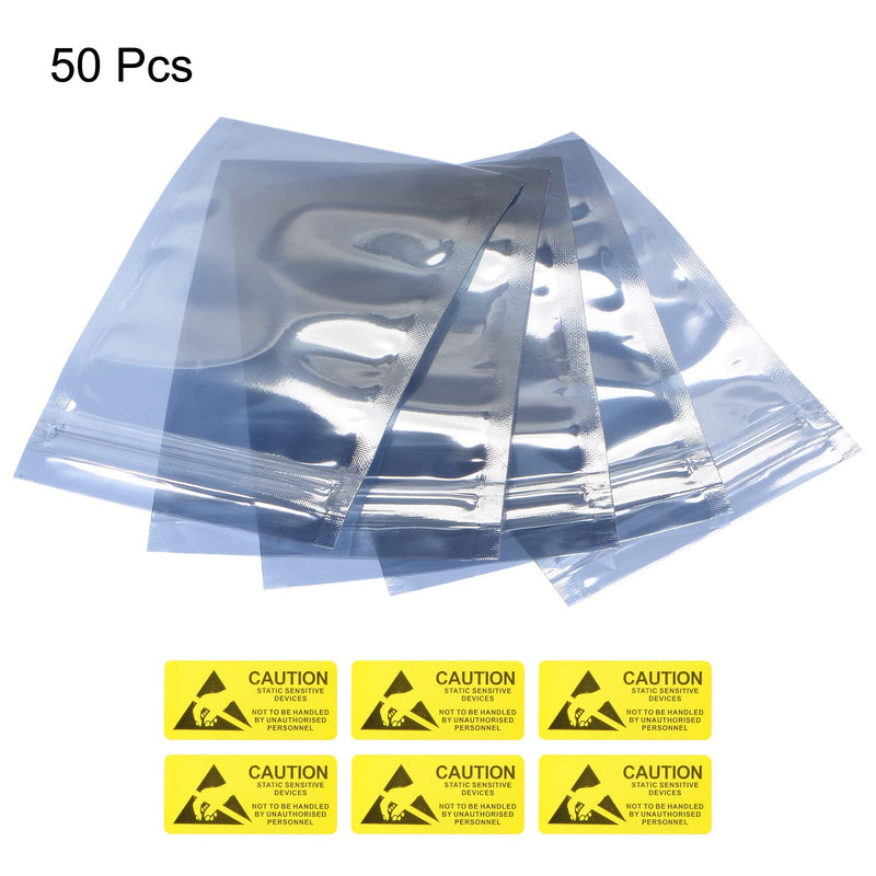 [Australia - AusPower] - MECCANIXITY Anti Static Bags Shielding Bag 50pcs 3x4.7inch(8x12cm) Resealable with Labels for Hard Drive HDD SSD 