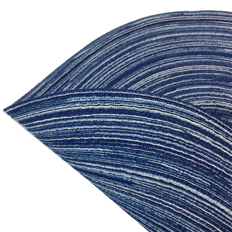 [Australia - AusPower] - WAZAIGUR Red-A，Placemats,Round Placemats for Dining Table Set of 4 Woven Heat Resistant Non-Slip Kitchen Table Mats Diameter 14 inch(Blue) Blue 