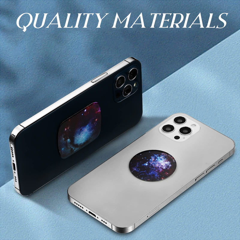 [Australia - AusPower] - 24 Pieces Replacement Mount Metal Plates Universal Metal Plate for All Magnetic Car Mounts, Cell Phone, Tablet Holder, 12 Rectangle and 12 Round (Purple and Blue, Delicate Style) Purple and Blue 