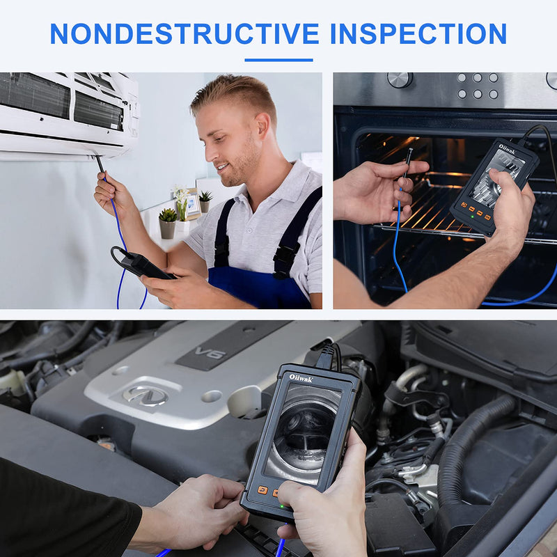 [Australia - AusPower] - Oiiwak Industrial Endoscope Camera 5.5mm Waterproof Drain Snake Camera 1080P HD Digital Borescope Inspection Camera 4.3" Screen Automotive Plumbing Sewer Wall Camera with Light, Tool Box, 11.5FT Cable 