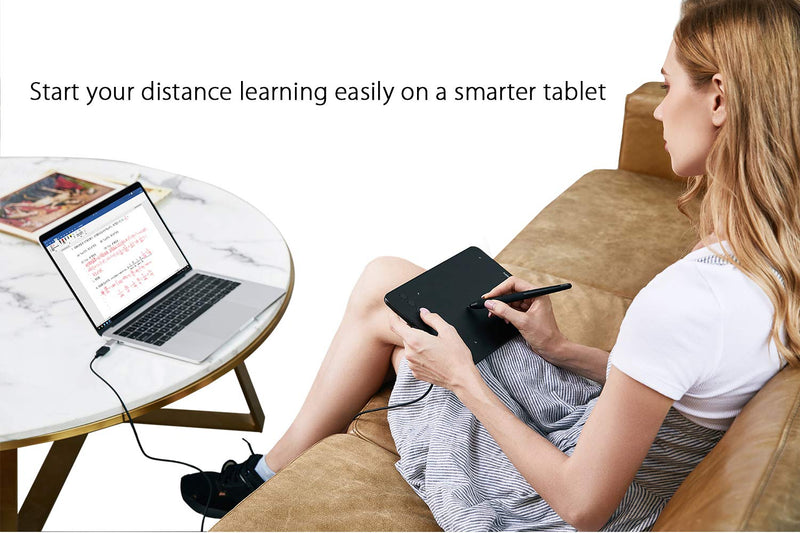 [Australia - AusPower] - XP-PEN Deco Mini7 Graphics Tablet 7 x 4 Inch Pen Tablet with Tilt Support Passive Pen and 8 Customizable Shortcut Keys Drawing Tablet Compatible with Chromebook for Online Teaching/E-Learning Medium Wire 