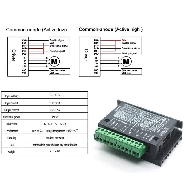 [Australia - AusPower] - EASON Stepper Motor Driver TB6600 4A DC9-42V 32 Subdivision for Nema 17, 23 Series Stepper Motor CNC Controller single Axis Hybrid MicroStepping 