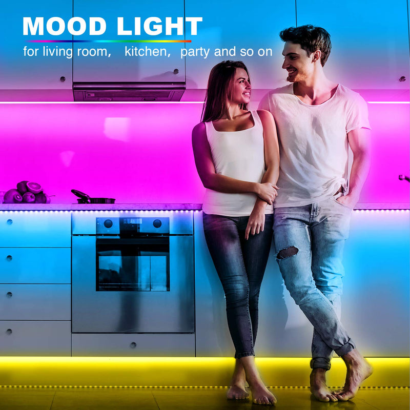 [Australia - AusPower] - DAYBETTER 50ft LED Strip Lights, LED Light Strip Music Sync 