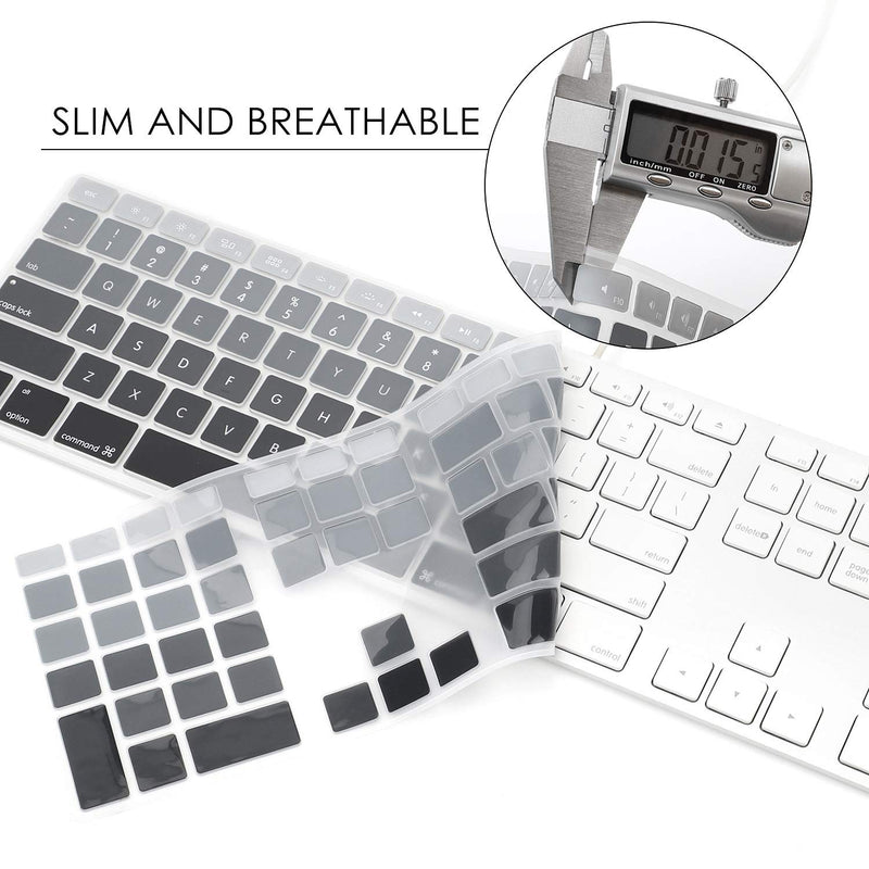 [Australia - AusPower] - Allinside Ombre Grey Keyboard Cover for iMac Wired USB Keyboard A1243 MB110LL/B A1243: Rectangle Keys at First Line 03 Ombre Gray 
