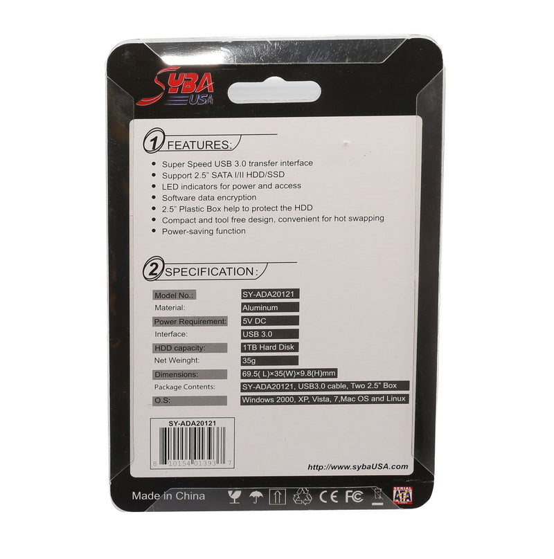 [Australia - AusPower] - Syba USB 3.0 to SATA II HDD Adapter with 2 Storage Case for 2.5-Inch SATA Hard Drive SY-ADA20121 